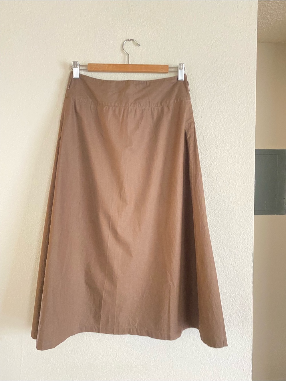 Women's A-Line Cotton Skirt in Brown